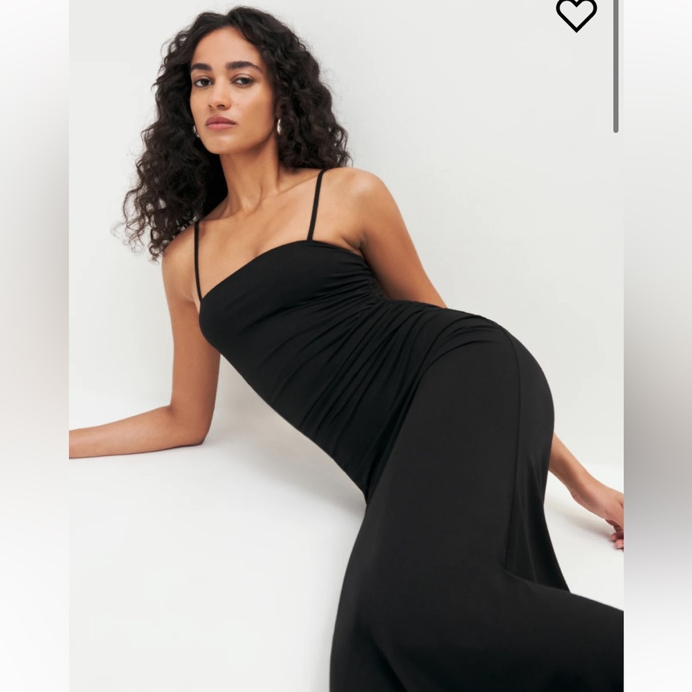 NWT Reformation Black Maxi Leone Knit Dress - Picture 2 of 12